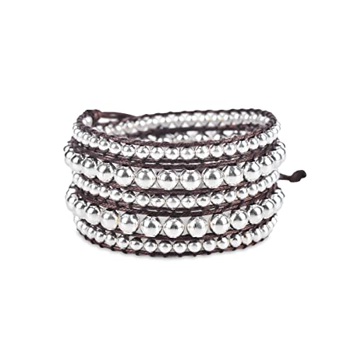 Silver Zinc + Brown - Spirit Wrist Dakota Boho Wrap Bracelet #TOP5