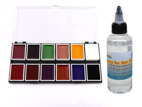 Alcohol-based bodyPainting - Skin Illustrator FX - 12x Base colors (12x8g) + Activator 100ml