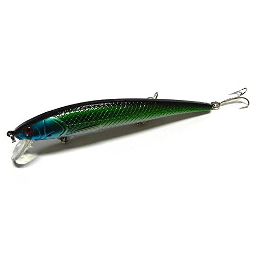 Momoda 6# Hooks 3D Eyes Plastic Hard Fishing Lures (5 Color, 12.3Cm Length, Pack Of 5Pcs) #TOP6