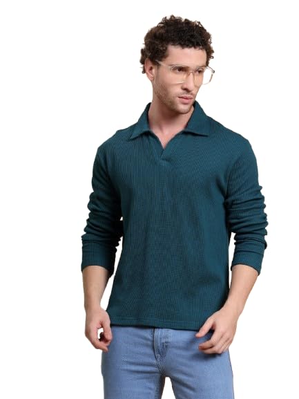 Men Waffle with Johnney Collar Full Sleeve-image-30