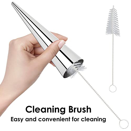 Cream Horn Molds 16pcs Large Size 4.7 inch Baking Cones Stainless Steel Roll Horn Forms Conical Danish Pastry Croissant Cones Moulds