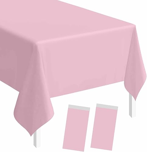 Miniatura 34 de SietDESEO Paquete de 2 manteles de plástico color rojo de 54 x 108 pulgadas, desechables de alta calidad para mesa rectangular, para bodas, baby