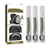 Vilgftyiet 3 Pack Tire Paint Marker Pens, White Tyre Paint Pen, Tyre Marker Pen, Tyre Pen White For Car Tire Art, Suitable For Trucks, ATVs, And Bicycles, Easy To Use