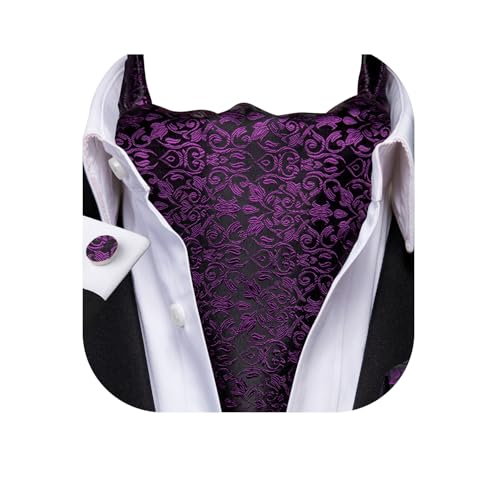 Image of Dubulle Paisley Floral Ascot for Men Self Tie Mens Cravat and Pocket Square Cufflinks Wedding