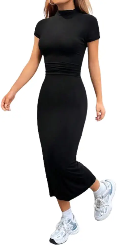 Vestido Feminino Midi Manga Curta Moda Evangelica