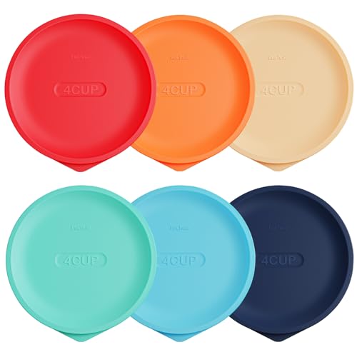 Replacement Lids for Pyrex 7201-PC 4 Cup, Silicone Round Storage Cover Lid for Anchor Hocking Glass Bowl 6 Pack Mixed Color