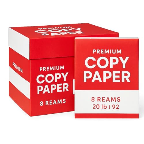 Multipurpose Copy Paper 8.5 x 11, 20 lb, 92 Brightness – 8 Ream Case (4,000 Sheets) | Premium Printer & Copier Paper for Office, School, Home | Jam-Free, Acid-Free, White Paper