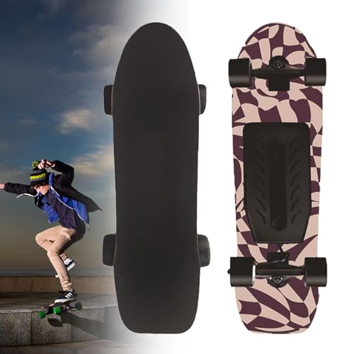 Electric Skateboard, Beginner Electric Skateboard with Remote Control, Maximum Speed 22 Km/H, Maximum Load 150kg, Only Weighs 5.2kg, Commuting, Playing Electric Longboard,A