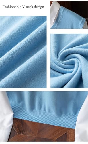 Cashmere Blend Men's Knit Sleeveless Sweater Vest V-Neck Knitted Sweater Vest3