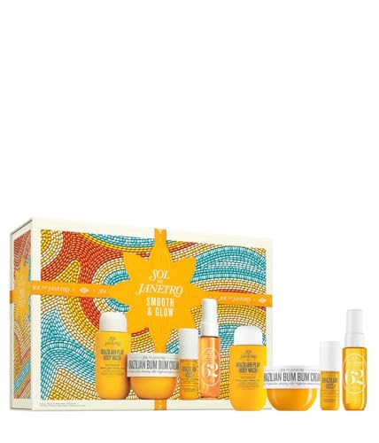 Sol de Janeiro Holiday Collection Set de 4 piezas, con Bum Bum Cream 75 ml, fragancia Cheirosa 30 ml, gel de ducha brasileño 4Play 90 ml, bálsamo labial vegano brasileño Kiss