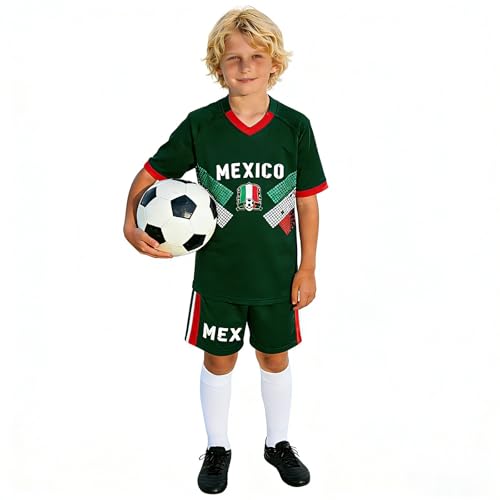 Conjunto de fútbol juvenil transpirable ropa deportiva infantil de manga corta #166