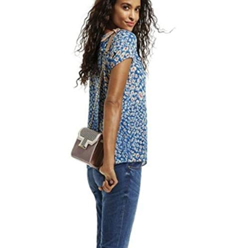 cabi Blue Floral Short Sleeve Crossover Button Back Top Style 299 (L) cabi Blue Floral Short Sleeve Crossover Button Back Top Style 299 (L)