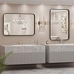 Sweetcrispy Black Bathroom Vanity Mirror for Wall, 22x30 Inch Metal Framed Wall Mirror Farmhouse Rectangle, Anti-Rust, Tempered Glass, Hangs Horizontally or Vertically - Image 2