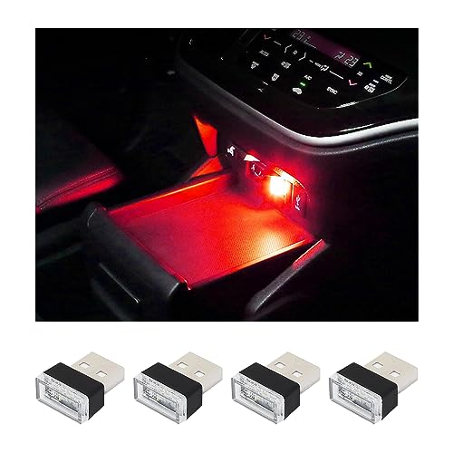 Kit 4 Lâmpadas LED Carro Augeny | USB Plug-in | 7 Cores | Iluminação Ambiente | Decorativa