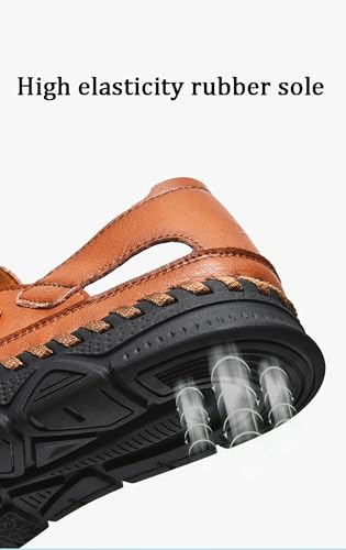 Men's Sandals Leather Closed Toe Fisherman Sandals Casual Walking Sports Summer Beach Water Shoes4