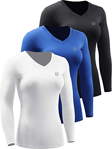NELEUS Women's 3 Pack Compression Long Sleeve Tee