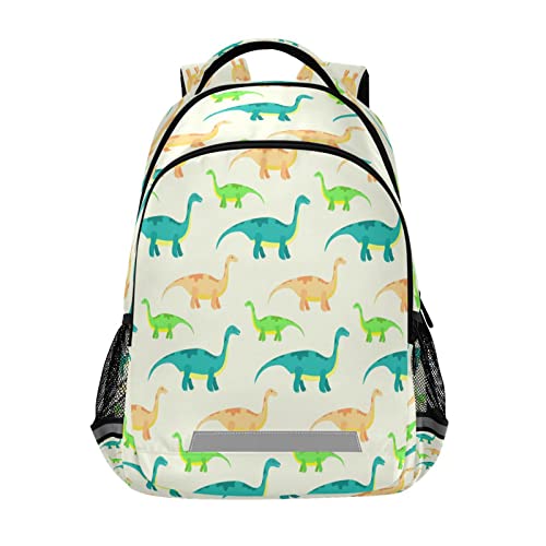 Quteprint Mochila para la escuela, con patrones de dinosaurios de animales, mochila de viaje para hombres y mujeres, mochila escolar para libros, bolsa para laptop de 17 pulgadas, mochila casual para