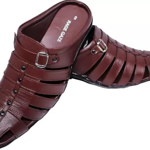 Image of Men's Fashion Sandals - Comfortable Fisherman, Premium PU Padding, Synthetic Leather, Closed-Toe Summer Outdoor Sandals, Stylish and Durable Footwear