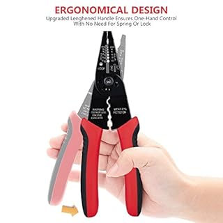 WGGE WG-015 Professional 8-inch Wire Stripper/Wire Crimping Tool, Wire Cutter, Wire Crimper, Cable Stripper, Wiring Tools and Multi-Function Hand Tool.