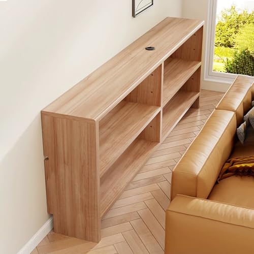 Mesa consola de madera maciza para recibidor estrecho con doble capa 2