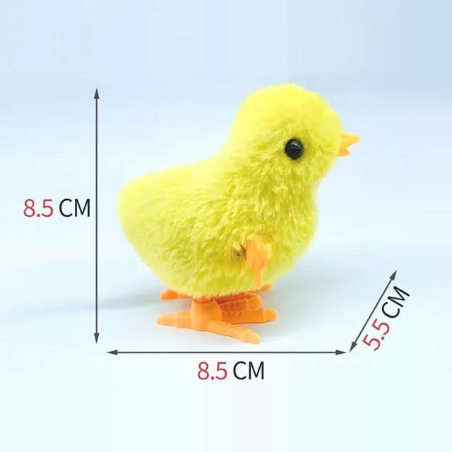 Image of Bunny and Jumping Chick Wind Up Toys Novelty Chicken Hopping Windup Toy for Kids Toddlers Adult Easter Egg Hunt Basket Stocking Stuffers Party Gifts [AssortedColor] (4 PIC-Jumping Chicken-Yellow)