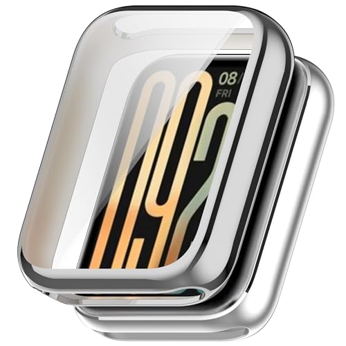 For Xiaomi Smart Band 9 Pro �P�[�X Xiaomi Smart Band 9Pro 1.74�C���` �S�ʕی�P�[�X �yKibnco�z ���b�L�d�グ TPU �\�t�g ���y�� �ϏՌ� �S�ʏ��h�~ �J�o�[ (�V���o�[)