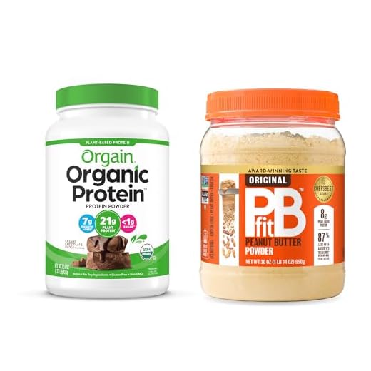 Orgain Organic Vegan Protein Powder, Chocolate Fudge 2 lbs + PBfit Original 30 oz