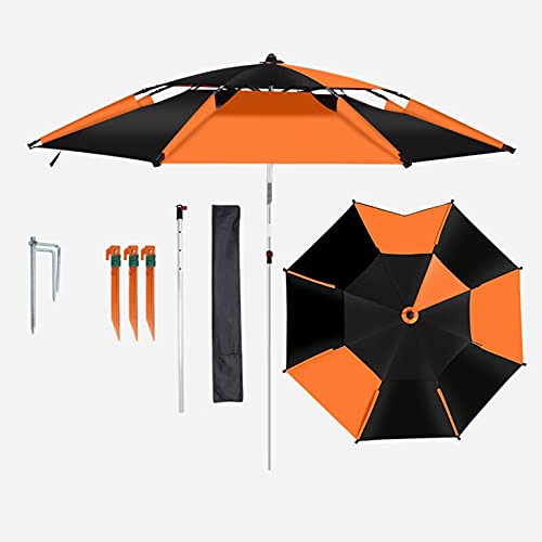Parasol de terraza robusto de doble capa con tratamiento negro denso 2