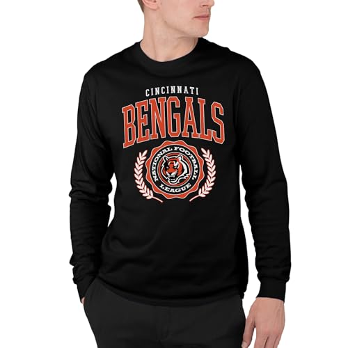 Cincinnati Bengals NFL Prep - Officially Licensed Adult Long Sleeve Fan Tee for Men and Women Black