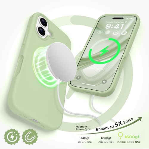 Image of GolbinBox Magnetic for iPhone 17 Case, Silicone Cover, Matcha