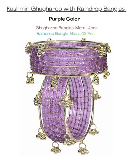Image of Swara Creations Kashmiri Ghungroo glass Bangles set | Viral Raindrop Multi Set for Women and Girls | Set of 16 Pcs (SKU415)