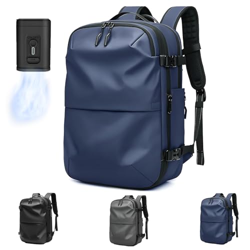 Alepeak Vacuum Backpack,Vacpack Backpack 2.0,60l Expandable Backpack with Vacuum Seal (Blue + Electric Vacuum)