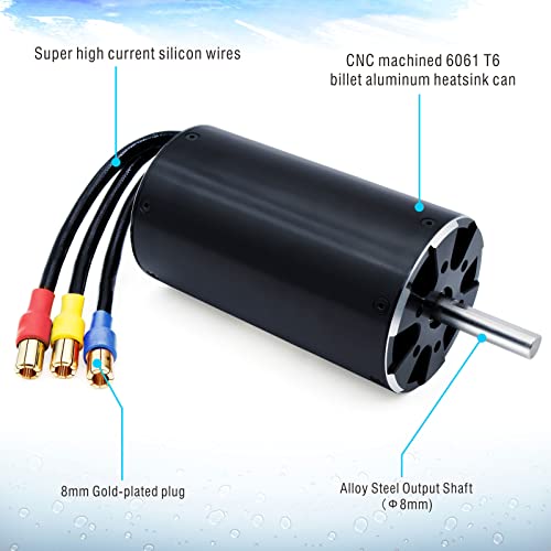 Brushless Rc Boat Motor, Surpass Hobby 56102 1050KV Brushless Motor with Cooling Set Design for RC Boat (1050kv)