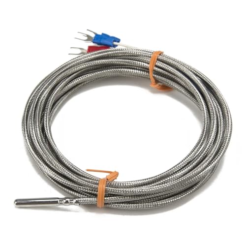 Sensor RTD PT100 con cable de metal de 3m y sonda de alta temperatura 2
