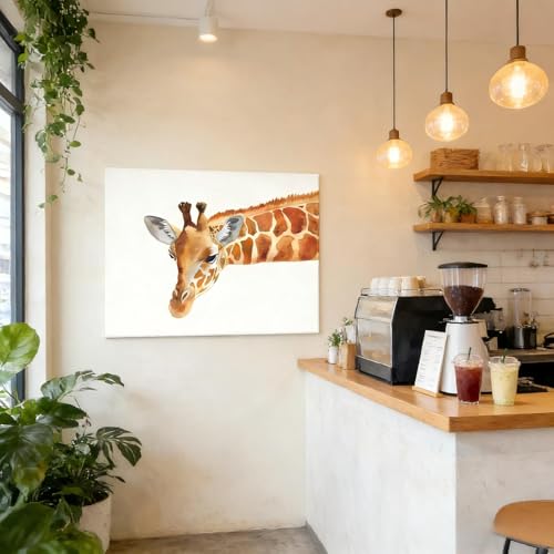 Impression giclée sur toile girafe RGsixiot cadre interne