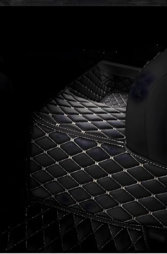 Image of 7D Car Foot Mat for MPV7 | Black Beige | Premium Leatherette | Imparts Luxurious & Elegant Look | 100% Waterproof and Dust Proof | Custom Fitted Car Floor Tray Mat