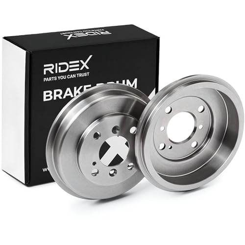 RIDEX 123B0135 2x Tambor de freno Trasero sin cojinete rueda sin perno de sujeción de rueda sin buje de rueda compatible con FORD Fiesta Mk6 Hatchback CB1, CCN, JA8, JR8