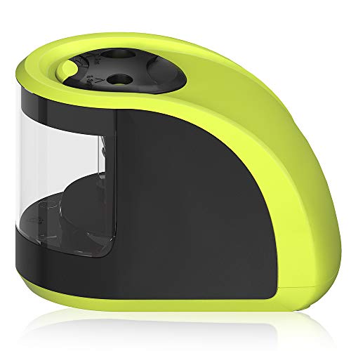 Pencil Sharpener UrBen Electric Automatic Pencil Sharpener with Double Holes and Replaceable Blades, Battery operated, Cordless and Portable for School Classroom, Home Study, Office Use