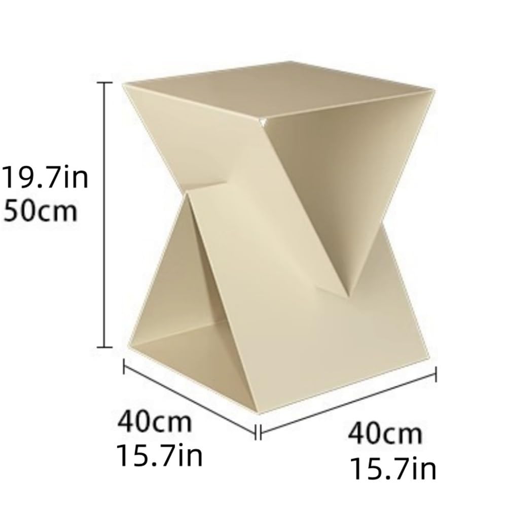Creative Storage Side Table, Metal Coffee Table, Modern Bedside Table, Fashionable Sofa Side Table, Suitable for Living Room, Bedroom, Balcony(White)