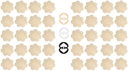 DaisyFormals 20 Pairs Pasties Satin Nipple Covers Stickers Disposable Breast Petals for Women Flower Shape