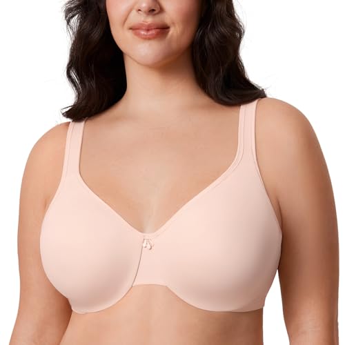 Image of DELIMIRA Women's Minimizer Plus Size Underwire Bras | Smooth, Full Coverage, Seamless, Tshirt Bra