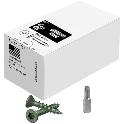 Decking Screws - #8, 1-1/4 Inch Green, 100 Pcs Long