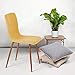 Dining Chairs Set of 2 Kitchen Dining Room Chairs Accent Chairs for Living Room Bedroom Mid Century Modern Upholstered Side Chair with Fabric Cushion Seat Back Brown Metal Legs, Yellow