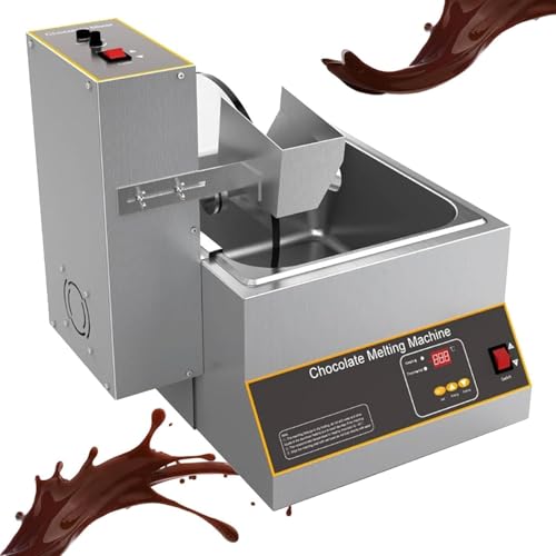 AWAYDD Commercial Chocolate Melting and Mixing Machine, 10L Stainless Steel Tank, Automatic Temperature Control for Candy/Bakery/DIY