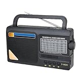 QUXVUIS Tragbares Radio, einfach zu bedienen, robust und wasserdicht. Geeignet für Restaurants und Sportstätten. Netz und Akkubetrieb möglich. Mit Kartensteckplatz. Tragbares FM Radio.