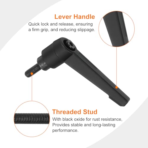 Image of uxcell 4Pcs M5 x 12mm Adjustable Knobs Handle Male Thread Push Button Ratchet Quick Release Locking Rotating Bolt for Lathe Machinery, Black