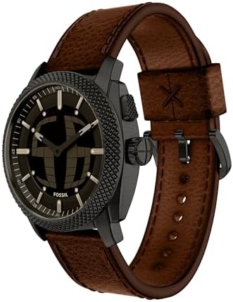 Fossil Men's Machine Big Tic Brown Leather Watch (Model: FS6165) - 3