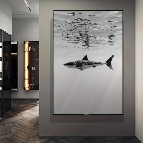 Affiche requin baleine pour salon contemporain toile moderne KEBIA déco murale 70x100