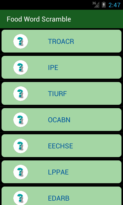 Food Word Scramble - App on Amazon Appstore