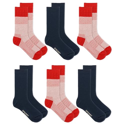 Sperry Women's Cozy Comfort Crew 2 Pair Pack-Wool Blend Duck Boot Socks